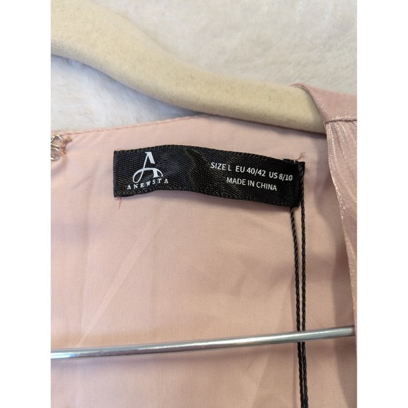 Anewsta Women's L Victorian Metallic Pleated Long Sleeve V Neck‎ Maxi Dress - Picture 7 of 11